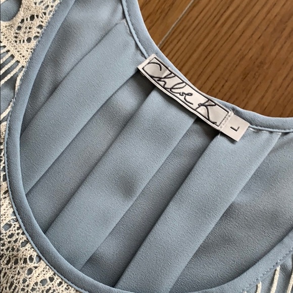 💕x3HP💕Chloe K crochet blue tank - Picture 7 of 10